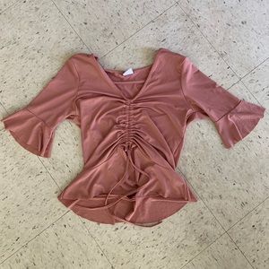 Pink peplum crop top